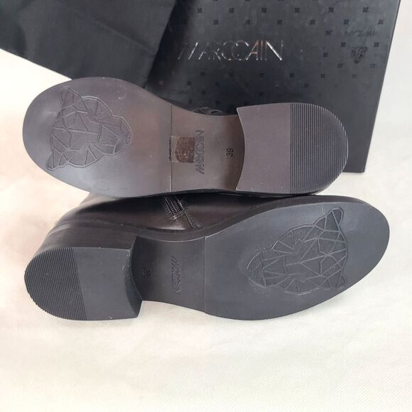 New MARC CAIN Women's (8.5) Black Leather Side Lace Up and Zip Ankle Bootie $420 - Picture 7 of 12